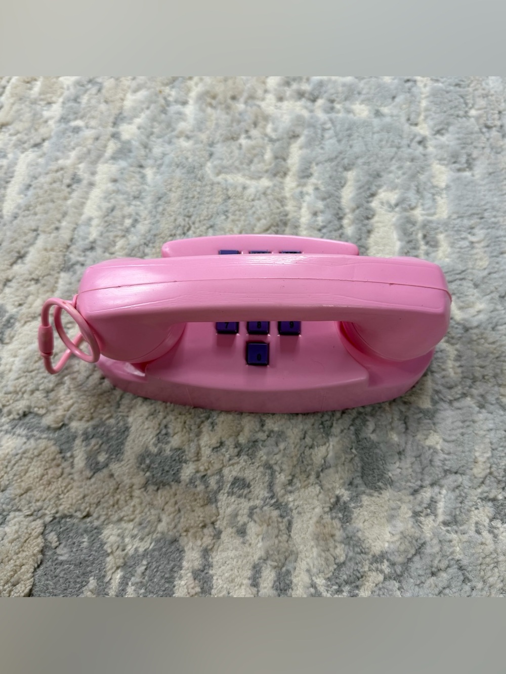 Vintage Pink Princess Plastic Toy Phone Push Button 1980s